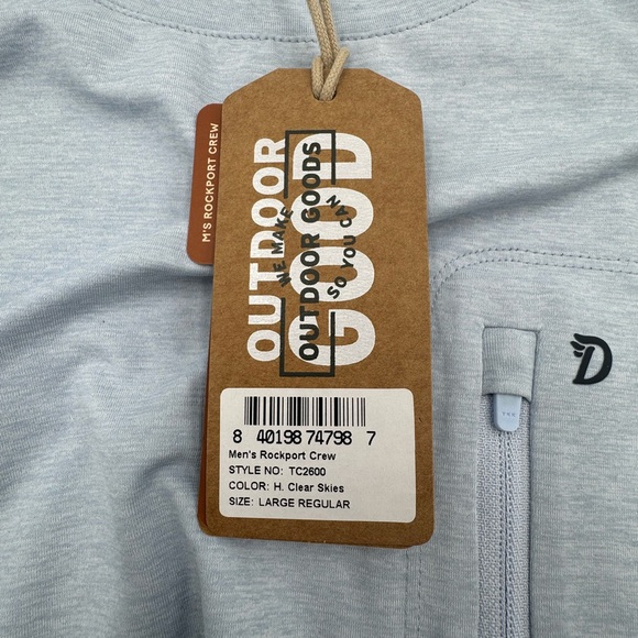 Duck Camp Men's Rockport Crew Long Sleeve Shirt - Clear Skies - Large New - Picture 8 of 10